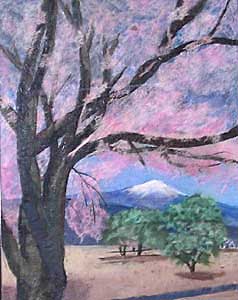 富士山、桜