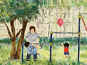 公園にて