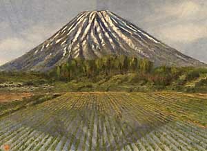 春の羊蹄山