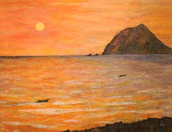 小島の夕暮れ