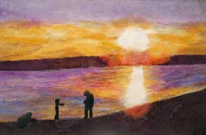 真野湾の夕日