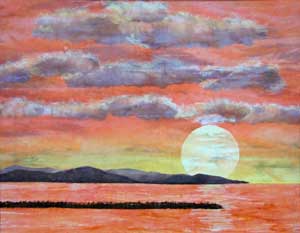 たそがれて、夕日