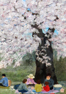 桜の木の下で