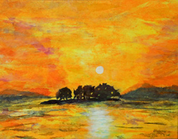 夕日の宍道湖