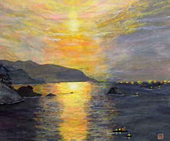 牛島と漁火