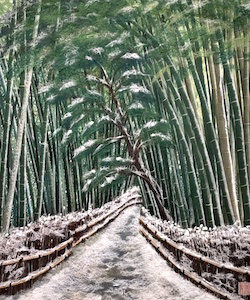 雪の竹道
