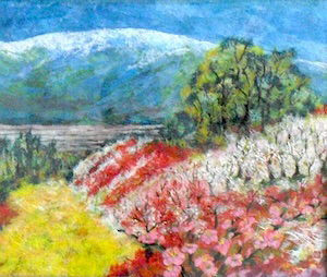 桃花の景色