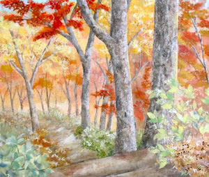 錦秋の山路