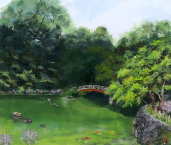 新緑の楽山公園