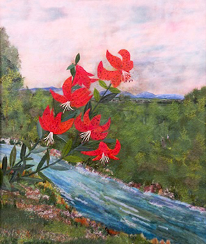 山あいの鬼百合