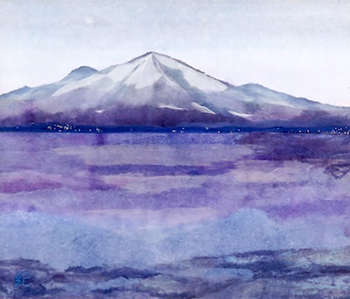 夕暮れの大山