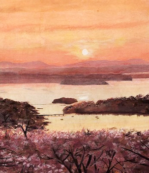 松島の夕日